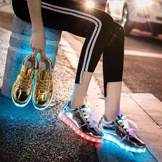 Waterproof USB Charging Ghost Step Shoes Colorful Glow Shoes for Men and Women