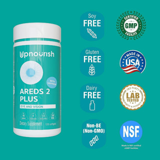 UpNourish AREDS 2 Plus - Advanced Eye Vitamin Supplement for Macular Health, Dry Eye - Lutein, 120 softgels(No.3240)