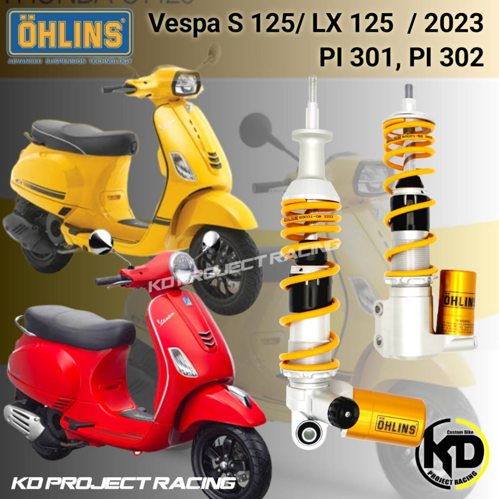 [โค้ด 7DD2000 ลดสูงสุด 2,000.- ]โช๊ค Ohlins Vespa S 125/ LX 125 / PI 301 & PI 302 / 2023
