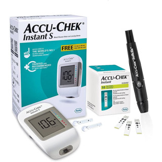 Accu Chek Instant S Glucose Meter (Free 10 test strips)