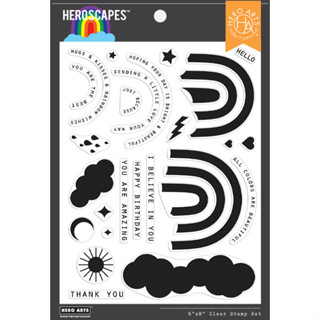 Hero Arts Clear Stamps 6"X8" Rainbow Heroscape ตราปั้ม ตรายาง