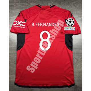 เสื้อฟุตบอล Home แมนยู เหย้า  2023/24 พร้อมเบอร์ชื่อ 8 B.FERNANDES อาร์มยูฟ่า แชมป์เปี้ยนลีค