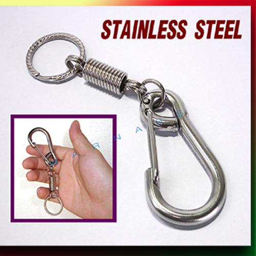 พวงกุญแจ Carabiners พวงกุญแจรถยนต์ มอเตอร์ไซค์ กุญแจบ้าน กระเป๋า กางเกงยีนส์ คาราบิเนอร์ สแน็ปลิงค์ สแตนเลส 2.5นิ้ว (#6)