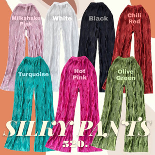 Silky Pants กางเกงพลีท(รุ่นใหม่ตารางขวาง)