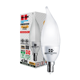 หลอด LED เปลวเทียน กระจกฝ้า HI-TEK ECO HLLCE0504W 4W วอร์มไวท์