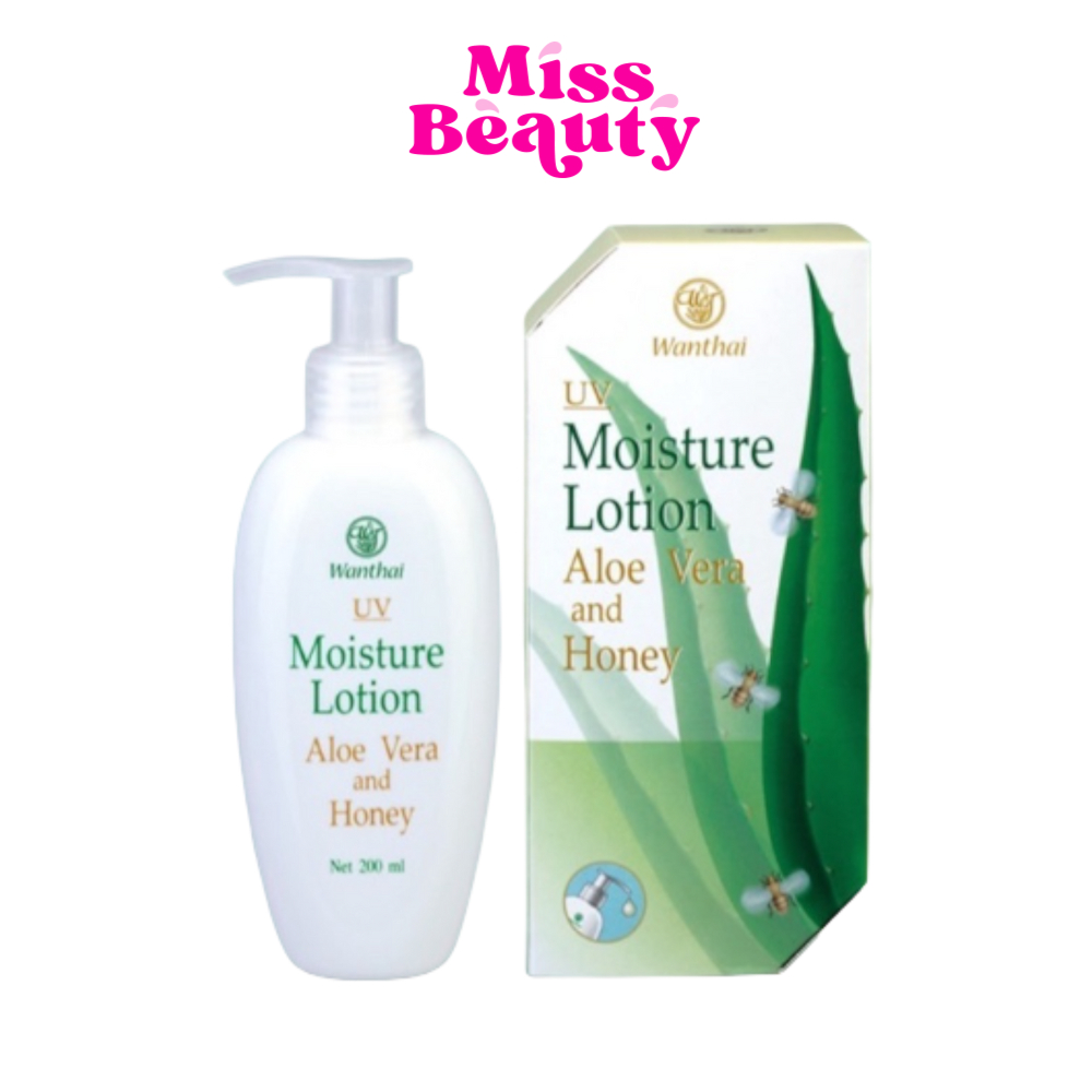 Wanthai (ว่านไทย) 🌿 ยูวี มอยซ์เจอร์โลชั่น l บำรุงผิวให้นุ่มนวล ลดเลือนริ้วรอย ป้องกันแสงแดด 200ml.