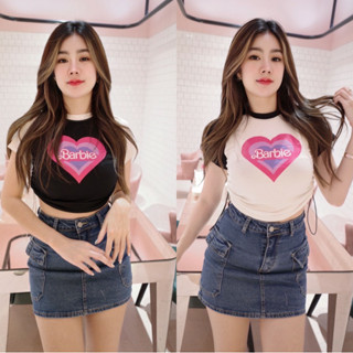 💖 พร้อมส่ง 💖เสื้อครอปจั้มรูดข้าง พร้อมส่ง เสื้อบาร์บี้