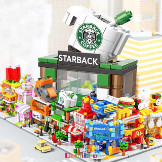 ตัวต่อ บล็อคตัวต่อ ร้านเบอร์เกอร์ มุมมองถนน ของเล่นเสริมพัฒนาการ ช่วยฝึกสมาธิ ของเล่นเด็กหญิง