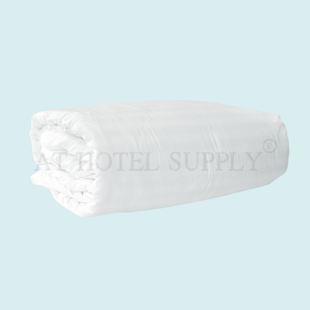 Athotelsupply ปลอกผ้านวม ซองผ้านวม เกรดโรงแรม สีขาวเรียบ สีขาวริ้ว ผ้า Cotton 100% ผ้า CVC220, จำนวน  1 ผืน - รูปที่ 4