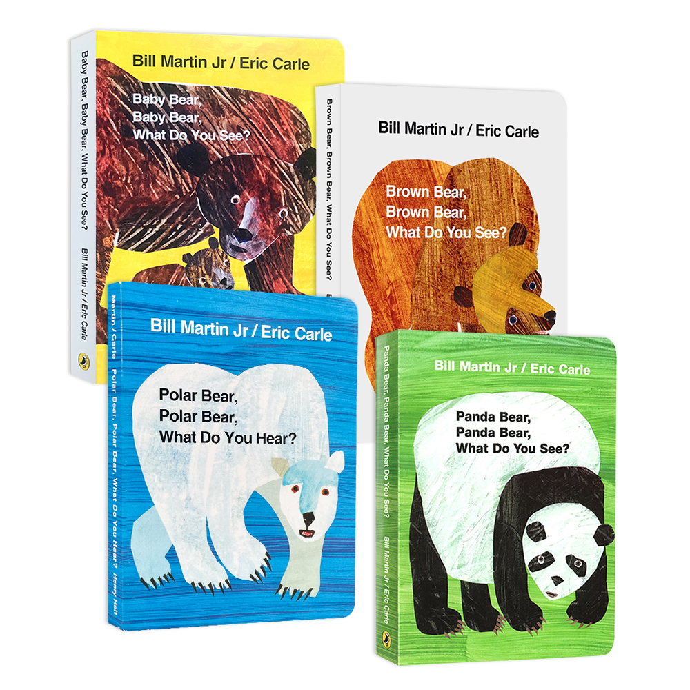 4 Books Hardcover Eric Carle Baby Toddlers Brown Bear Collection Story Books หนังสือเด็กภาษาอังกฤษ