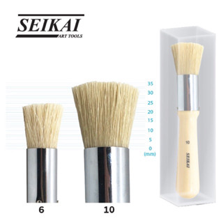 SEIKAI พู่กันขนหมูแท้ #10(CHUNGKING BRISTLE WOODBRUSH) 1 ด้าม