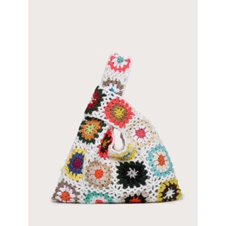 4801 Multicolor crochet hand bag