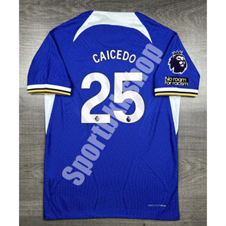 [Player] - เสื้อฟุตบอล Chelsea Home เซลซี เหย้า  2023/24 เกรดนักเตะ พร้อมเบอร์ชื่อ 25 CAICEDO และอาร์มพรีเมียร์ลีค NO RO