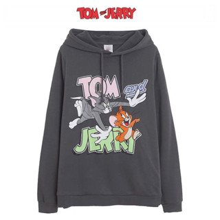 เสื้อฮู้ด สเวตเตอร์ สีเทา ลาย Tom&amp;Jerry แบรนด์❣️DISNEY ❣️แท้💯% (TS176）