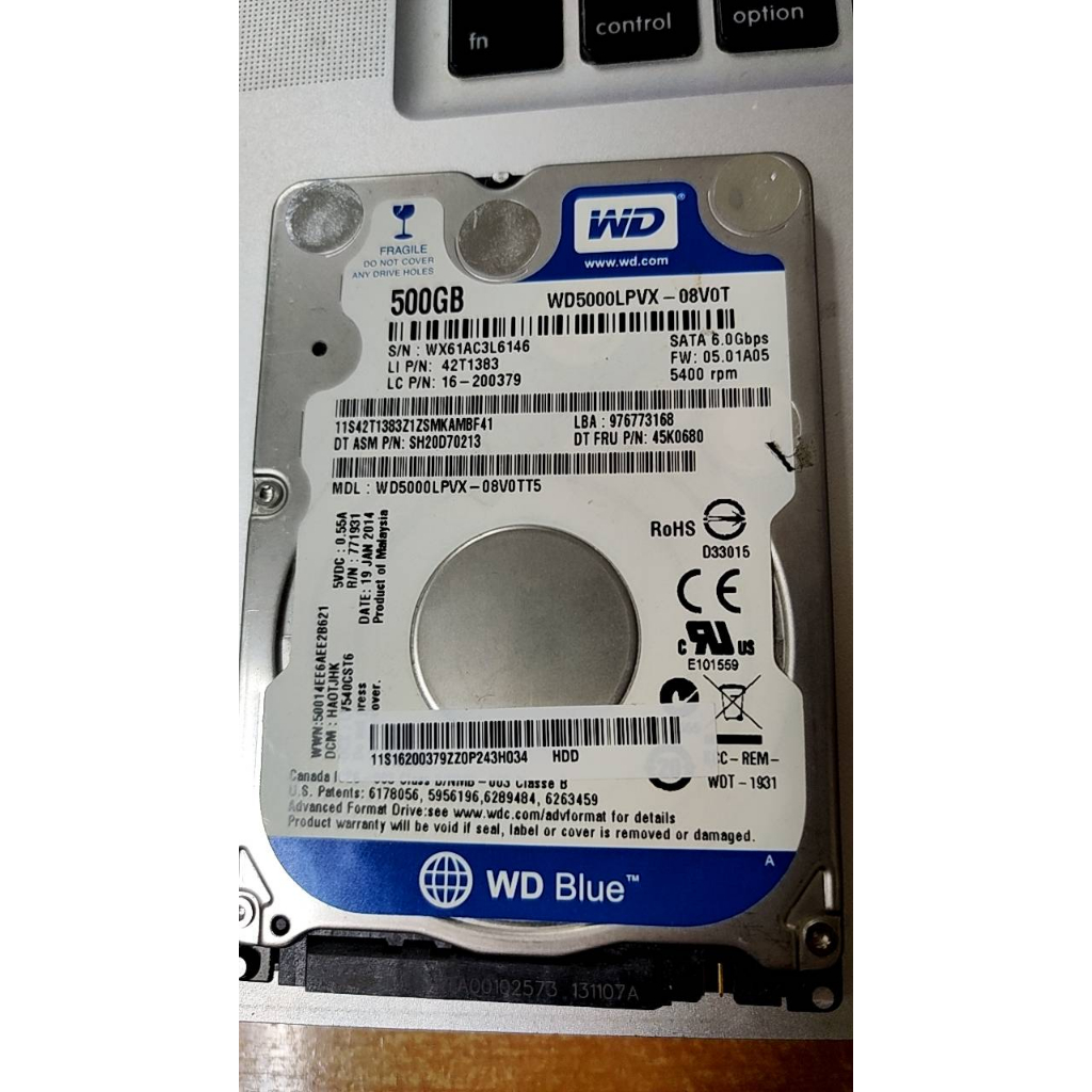 ็Harddisk WD Blue 2.5" 500GB มือสอง