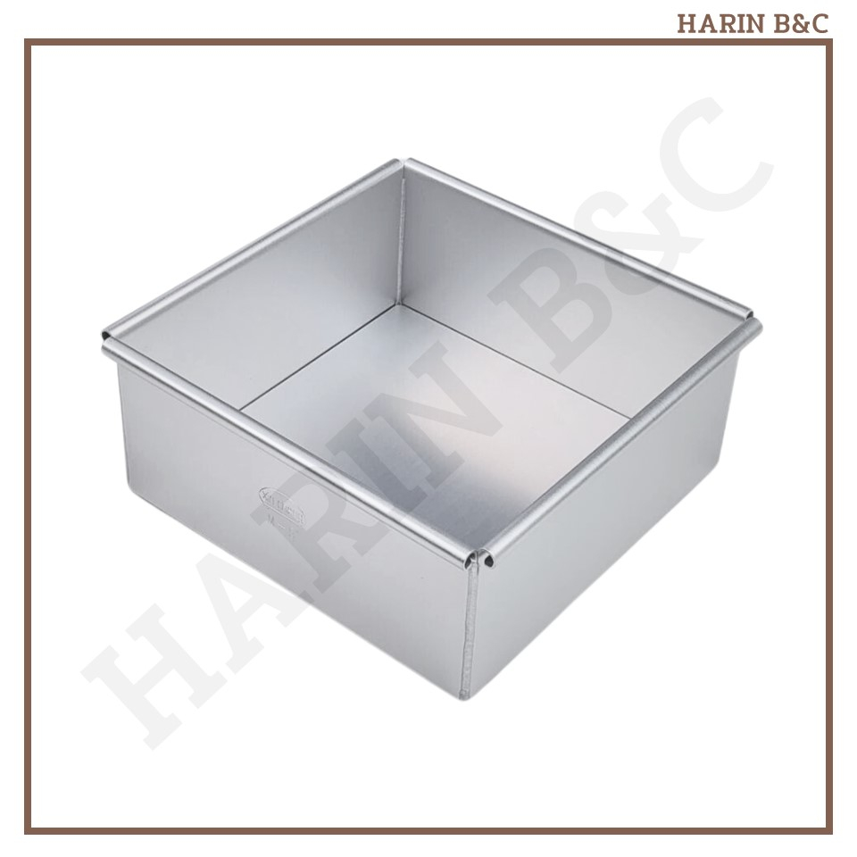พิมพ์เค้ก สี่เหลี่ยม 5นิ้ว แบบถอดก้น / Aluminium Square 5inch Cake Pan Removable Bottom