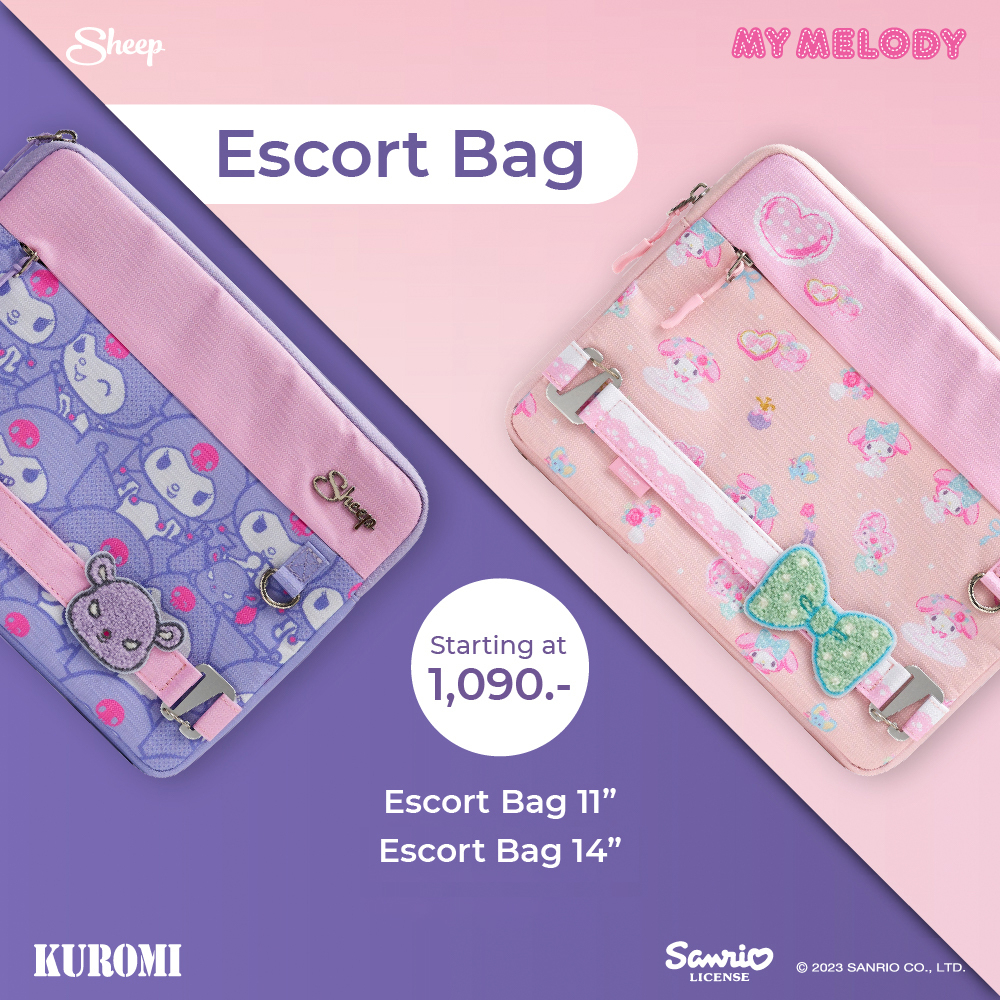 [My Melody and Kuromi Limited Collection] Escort กระเป๋าสำหรับไอแพด กระเป๋าสำหรับMacbook กันกระแทกทุกมุม