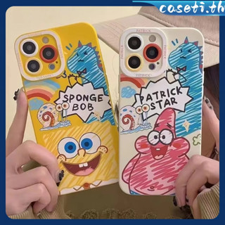 คูปองเคลม🎀เคสไอโ case for iphone 11 12 แฟชั่นการ์ตูน SPONGE BOB PATRICK STAR เคส 14 13 12 11 pro max ป้องกันการตก