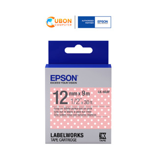 Epson Label เทปพิมพ์อักษร 24 มม. ดำพื้นขาว LK-6WBC