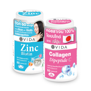 [Duo Set] Vida Collagen Dipeptide C 60 Capsules x Vida Zinc Biotin 60 Capsules