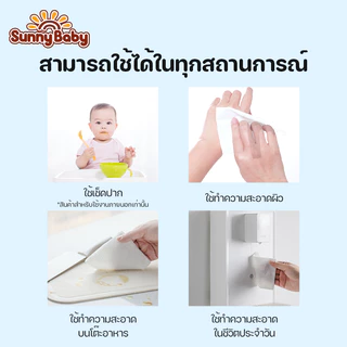 [Low Price1ห่อ] Sunny Baby ทิชชู่เปียกสูตรน้ำบริสุทธิ์ ซันนี่ เบบี้ ฟรีลี่ เดย์แอนด์ไนท์ เบบี้ เวท ไวพส์ 80 แผ่น