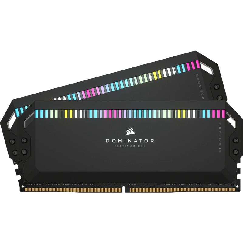 64GB (32GBx2) DDR5 5600MHz RAM CORSAIR DOMINATOR PLATINUM RGB DDR5 (BLACK) (CMT64GX5M2X5600C40)