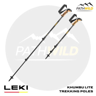 ไม้เท้าเดินป่า LEKI KHUMBU LITE / MANGO – DARK ANTHRACITE – BLACK แบบสไลด์ ปรับความยาวได้ตั้งแต่ 100-135 cm