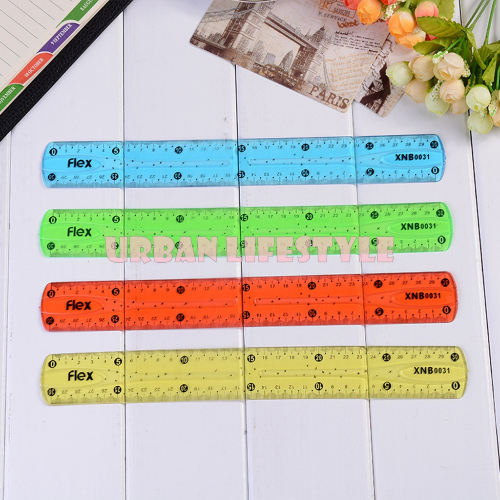 ไม้บรรทัดงอได้ PVC ไม้บรรทัดเจล ม้วนได้ ไม่หัก ไม้บรรทัดเยลลี่ ยาว 30 cm (12 นิ้ว) Flexible Soft Ruler