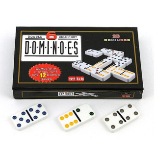 โดมิโนงานอย่างดี 28 ชิ้น Double 6 color dot Dominoes เกมสันทนาการในครอบครัว เกมคลาสสิค เล่นดีเล่นง่ายทุกเพศทุกวัย