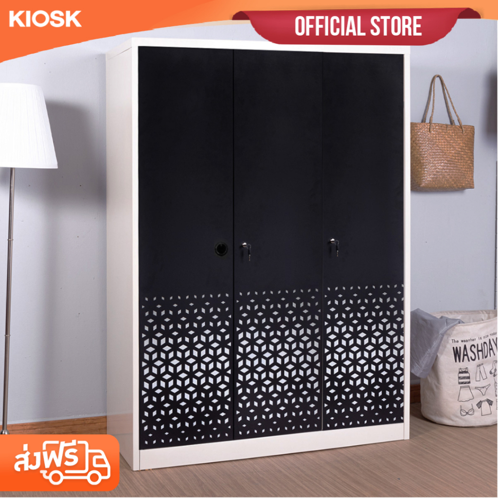 [จัดส่งพร้อมติดตั้งฟรี] KIOSK ตู้เสื้อผ้ารุ่น KUM 3บานประตู