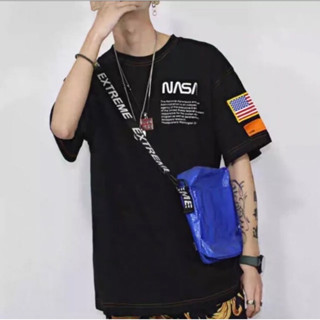 เสื้อคอกลมnasa งานปักm-2xl งานสวยใส่ได้ทั้งชายหญิงHi-end