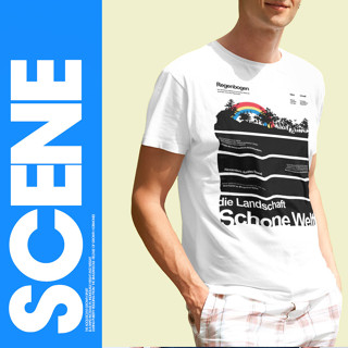 SCENE STAR JEDI เสื้อยืดผู้ชาย เสื้อยืด คอกลม แขนสั้น พิมพ์ลาย