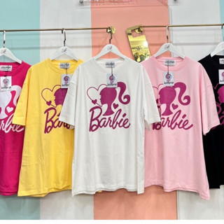 เสื้อยืดโอเวอร์ไซส์ ลาย Barbie มัดผม หัวใจ