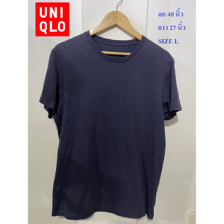 เสื้อยืดยูนิโคล่#UNIQLO อก 40 นิ้ว ยาว 27 นิ้ว SIZE L สภาพดี ไม่มีตำหนิ