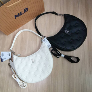 &lt;พร้อมส่ง&gt;New Collection MLB Classic Monogram Embo Strap Hobo Bag