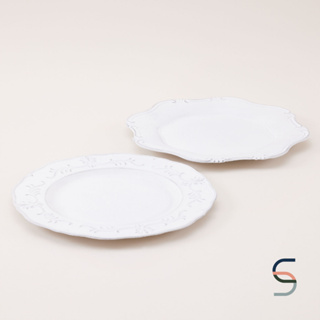 SARABARN Victorian Dinner Plate | จานสไตล์วิคตอเรียน สีขาว