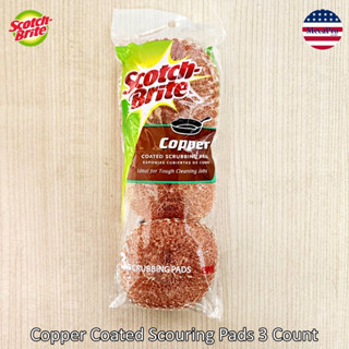 {Scotch-Brite®} Copper Coated Scouring Pads 3 Count สก๊อตช์-ไบรต์ แผ่นใยขัดเคลือบทองแดง