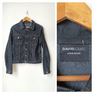 DAVID KAHN แจ็กเก็ตยีนส์ สีดำ ผ้ายืด  Size L รอบอก 36 นิ้วค่ะ