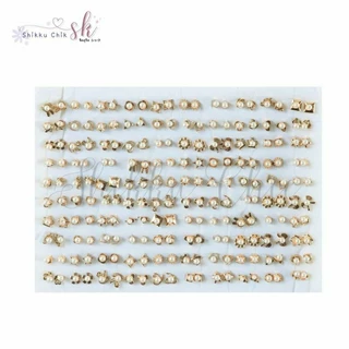พร้อมส่ง ต่างหูแฟชั่น ต่างหูก้านพลาสติก คละลาย 36/100 คู่
