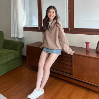 Thesummernade : Frankie sweater สเวตเตอร์ซิปไหมพรม