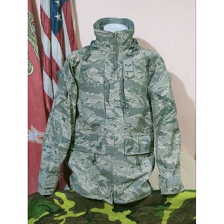 เสื้อทหาร-เสื้อกันฝนทหาร U.S.AIR FORCE, PARKA, ALL-PURPOSE ENVIRONMENTAL CAMOUFLAGE, APECS, AIR FORCE TIGER STRIPE