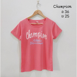 เสื้อ​ออกกำลังกาย​ เสื้อกีฬา Brand Champion สีชมพู ของแท้ Japan size L ไม่มีตำหนิ  อก 36 ยาว 25  ยืดได้อีกค่ะ