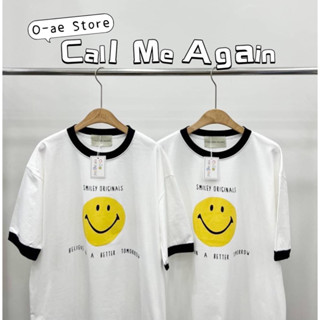 เสื้อยืด Oversize Callmeagain สมายลี่กุ้นดำ คอตตอนพรีเมียม