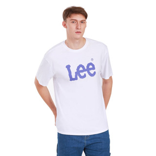 LEE  แท้ ผลิต ปี 2565 LEE เสื้อยืดแขนสั้นผู้ชาย ทรง LOOSE คอลเลคชั่น Limited by Lee รุ่น LE L2001K04 สีขาว