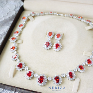 Neriza Jewelry/ เครื่องประดับเจ้าสาวเพชรสังเคราะห์เกรดท๊อปประกายเหมือนเพชรแท้ๆ จัดส่งฟรีพร้อมกล่องNZC040