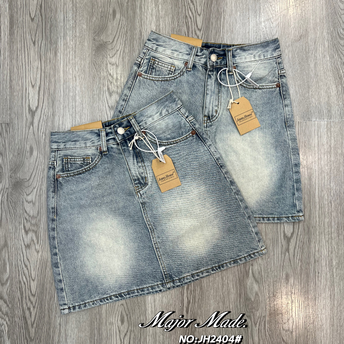 JH2404#(สียีนอ่อน) กระโปรงกางเกง