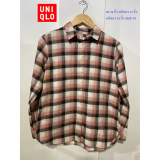 เสื้อเชิ้ตแขนยาวลายสก๊อตยูนิโคล่#UNIQLO อก 38 นิ้ว หน้ายาว 23 นิ้ว หลังยาว 24 นิ้ว SIZE M สภาพดี ไม่มีตำหนิ เลื่อนดู