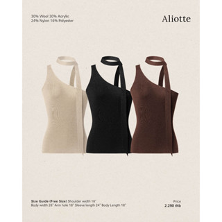 Aliotte - Keaton Top เสื้อเกาะอกมีไหล่หนึ่งข้างพร้อมสายผูกคอที่โบว์