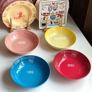 French cool color LE stoneware gradual enamel color salad cereal bowl Lamian Noodles bowl 18cm