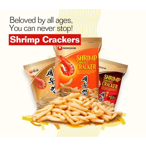 농심 매운 새우깡 Nongshim flavor shrimp cracker นงชิมข้าวเกรียบกุ้ง 75g